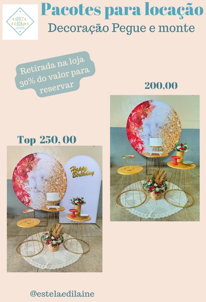 Floral Vermelho Glitter / Festa Adulto - Estela Edilaine Pegue e monte 