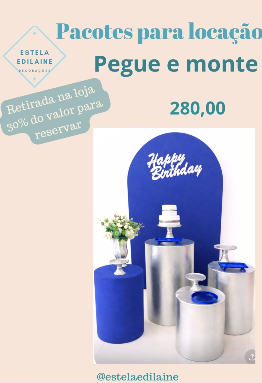Adulto Azul E Prata  - Estela Edilaine Pegue e monte 