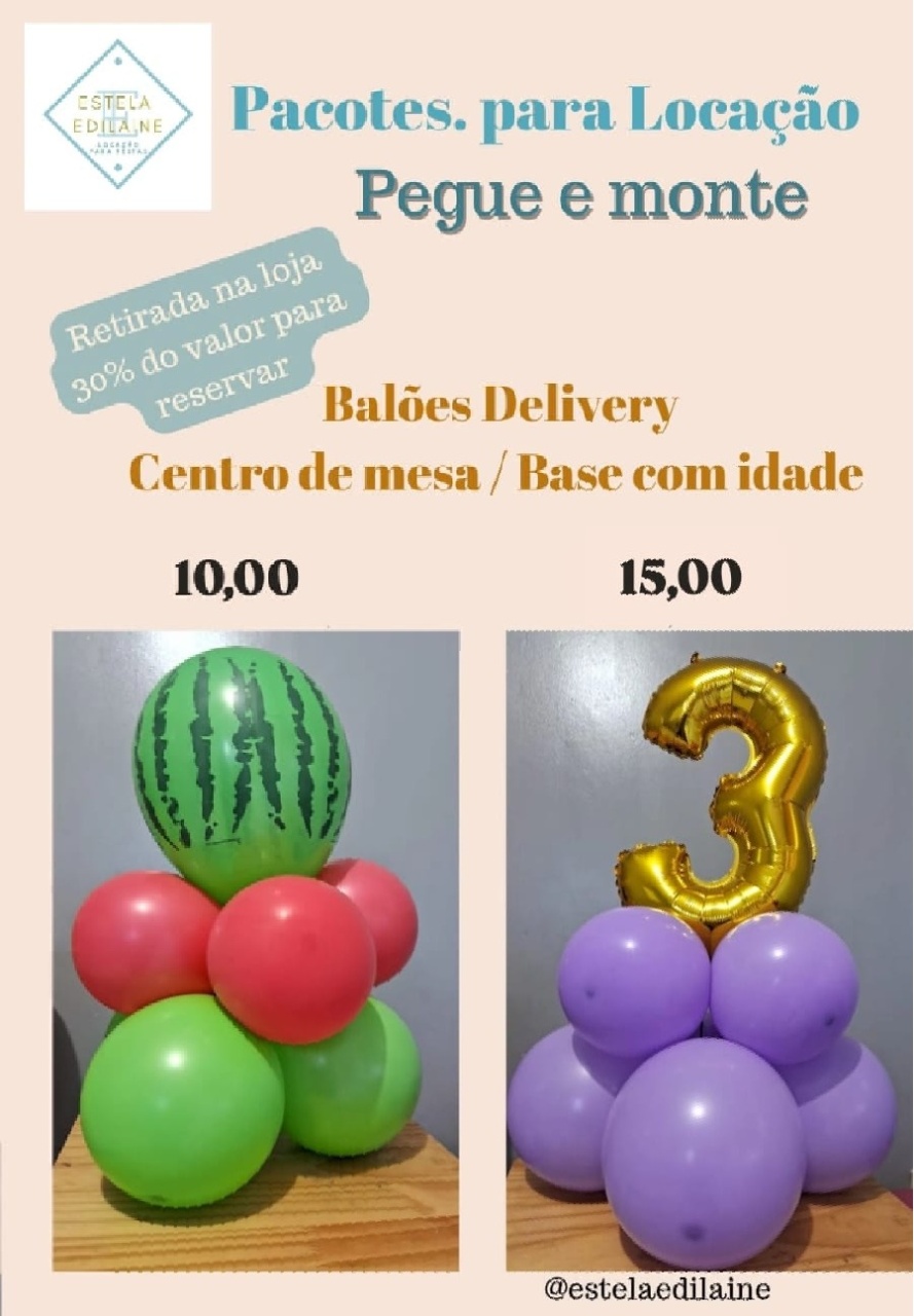 Arranjo de Balão  - Estela Edilaine Pegue e monte 