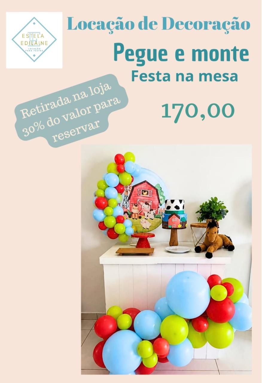 Fazendinha Festa Na Mesa - Estela Edilaine Pegue e monte 