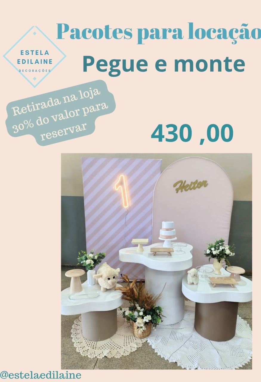 Ovelhinha Luxo Com Mesas Orgânicas - Estela Edilaine Pegue e monte 