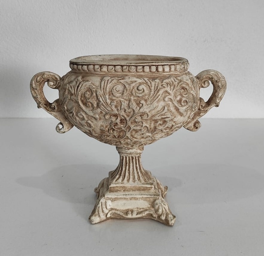 Vaso Mini Taça Gesso Bege  - Wanusa Nunes Andrade