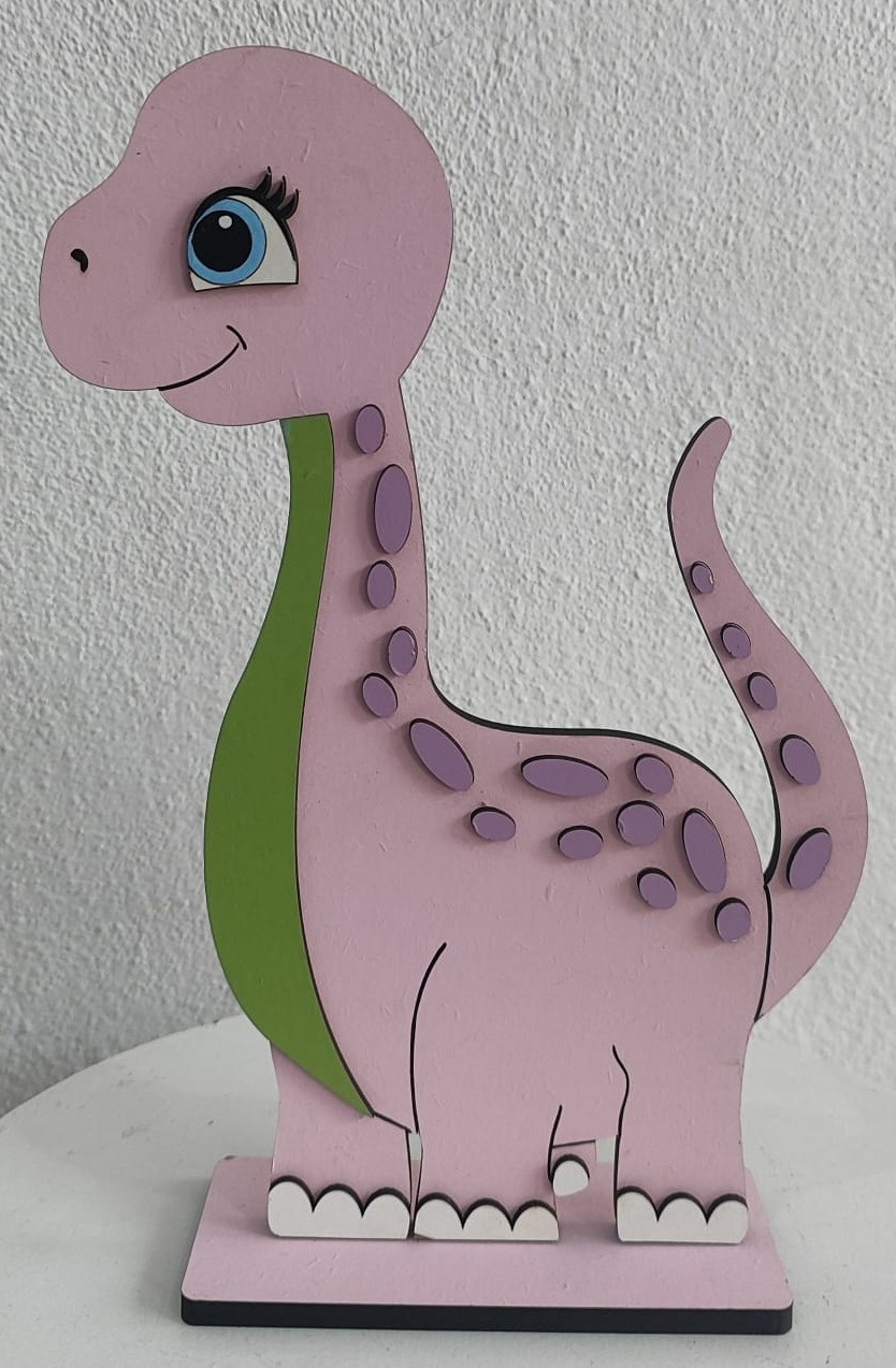 Display Mdf de Mesa Dinossauro Rosa - Wanusa Nunes Andrade