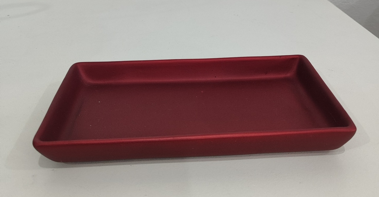 Bandeja Retangular Vermelho Cintilante  - Wanusa Nunes Andrade