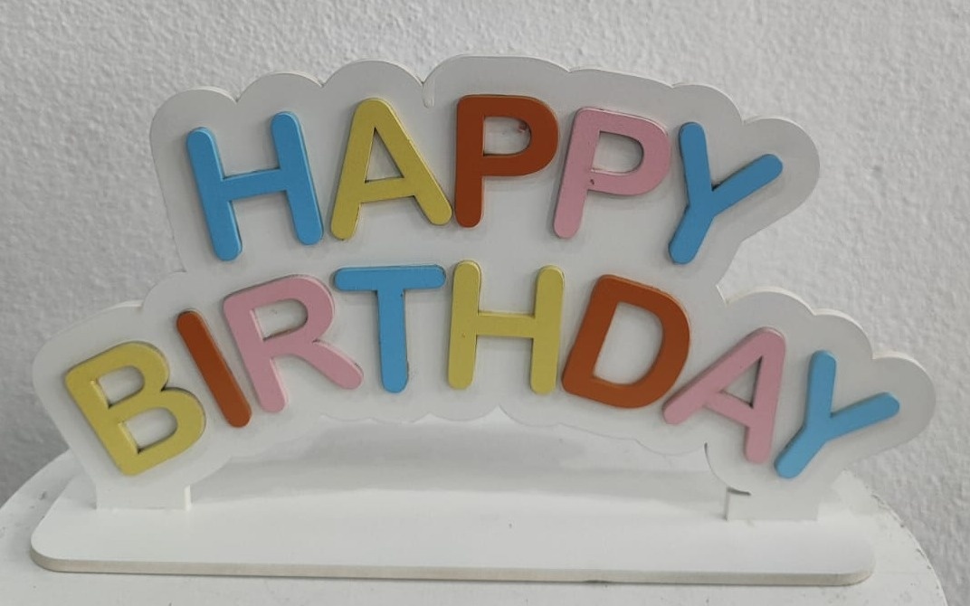 Display Mdf de Mesa Happy Birthday - Wanusa Nunes Andrade