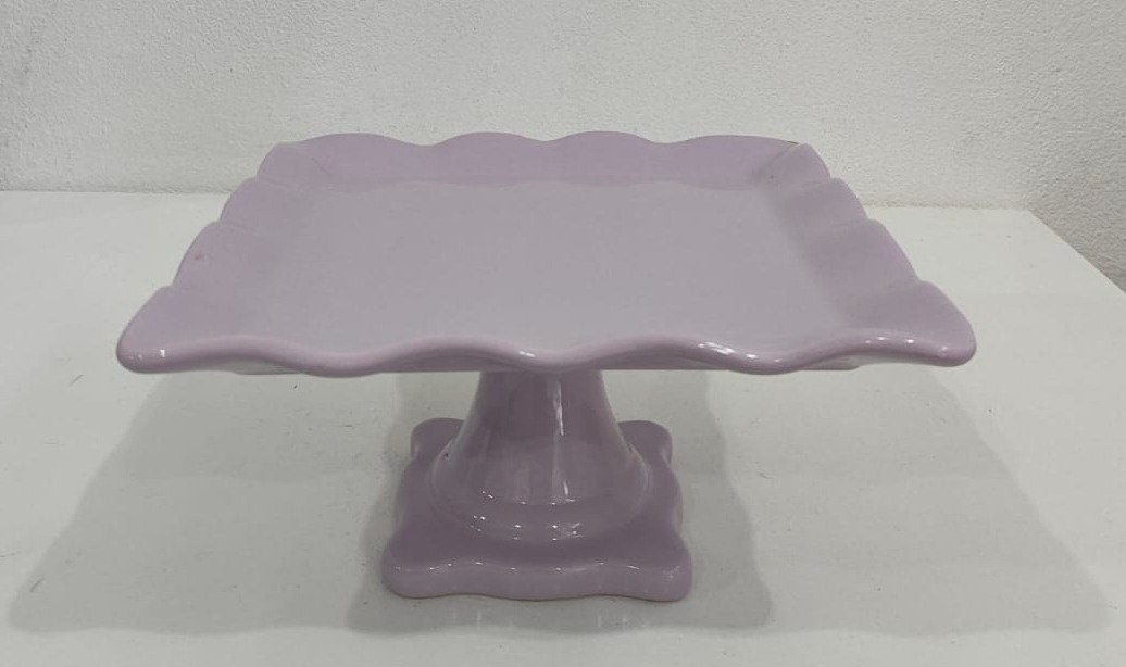 Bandeja Quadrada Alta Lilás 27X11Cm - Wanusa Nunes Andrade