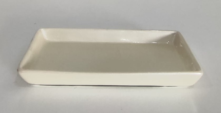 Bandeja Retangular Off White 11X21Cm - Wanusa Nunes Andrade