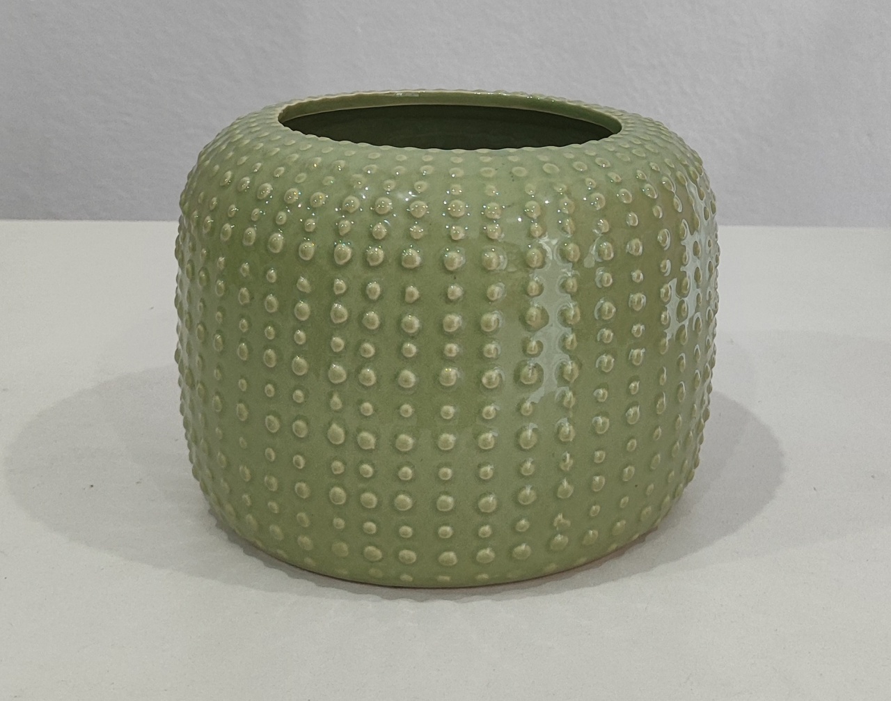 Vaso Arredondado Verde Bolinha G - Wanusa Nunes Andrade