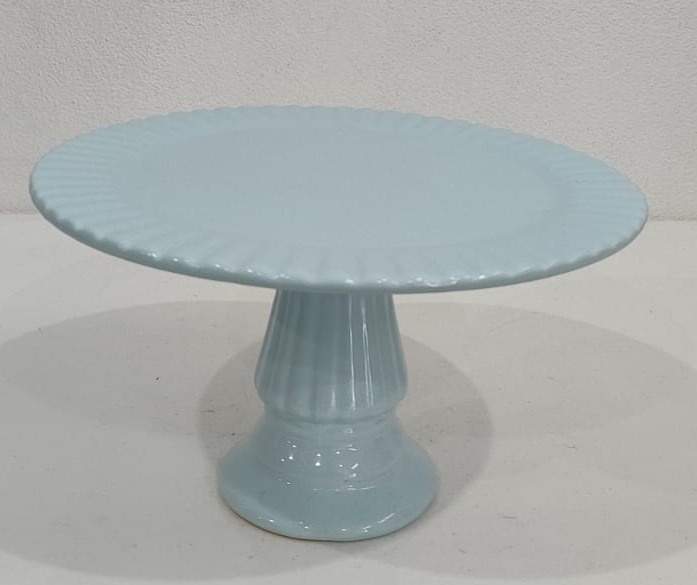 Boleira Silveira Canelada Azul 14X29Cm - Wanusa Nunes Andrade