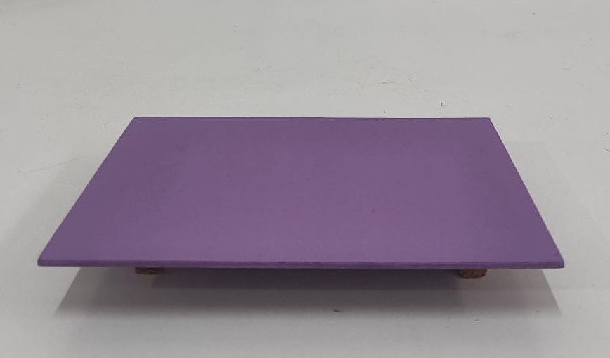 Bandeja Mdf Retangular Lilás 13X20Cm   - Wanusa Nunes Andrade