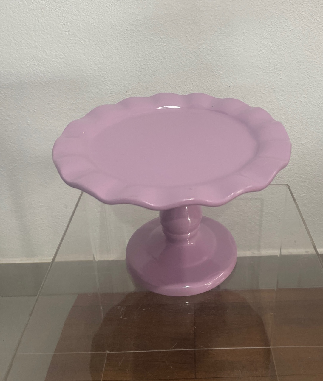 Boleira Alta Cerâmica Lilás 19Cm - Wanusa Nunes Andrade