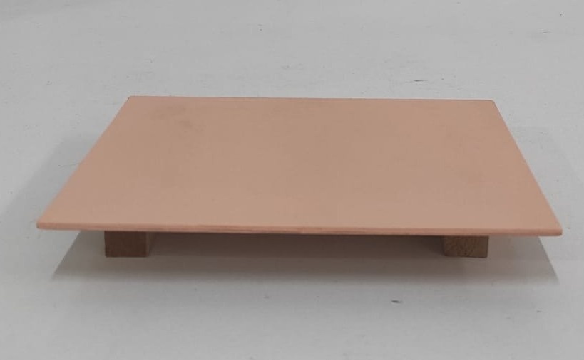 Bandeja Mdf Retangular Salmon 13X20Cm - Wanusa Nunes Andrade