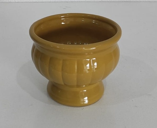 Vaso Taça Baixo Amarelo 10Cm - Wanusa Nunes Andrade