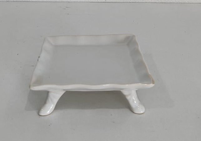 Suporte Para Doce Quardrada Com Pé Branca 14X3Cm - Wanusa Nunes Andrade