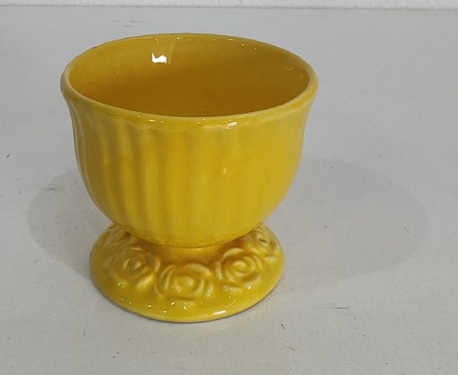 Vaso Taça Baixo Amarelo Claro 10Cm - Wanusa Nunes Andrade
