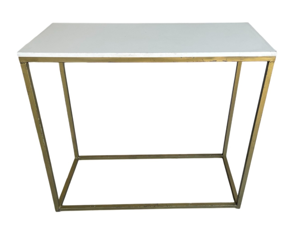 Mesa de Ferro Dourado Tampo Branco G - Wanusa Nunes Andrade