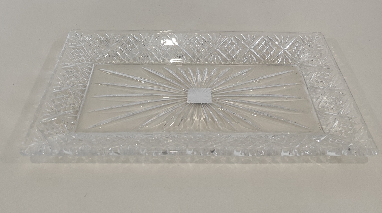Bandeja Para Doce Retangular Cristal 30×15Cm - Wanusa Nunes Andrade