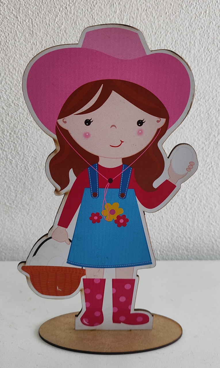 Display Mdf de Mesa Fazendinha Menina - Wanusa Nunes Andrade