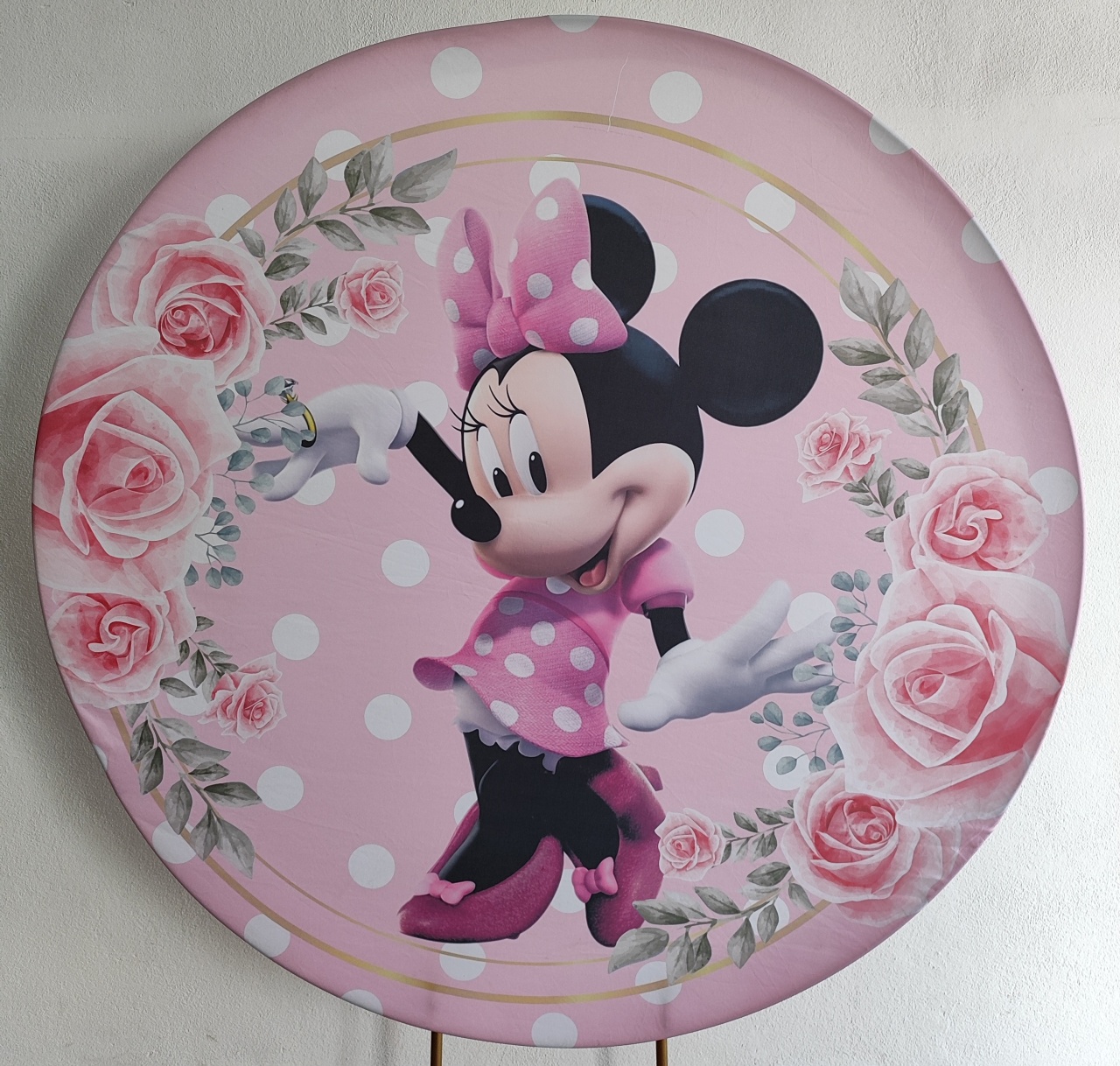 Painel Redondo Minnie Rosa 1.50Cm     - Wanusa Nunes Andrade