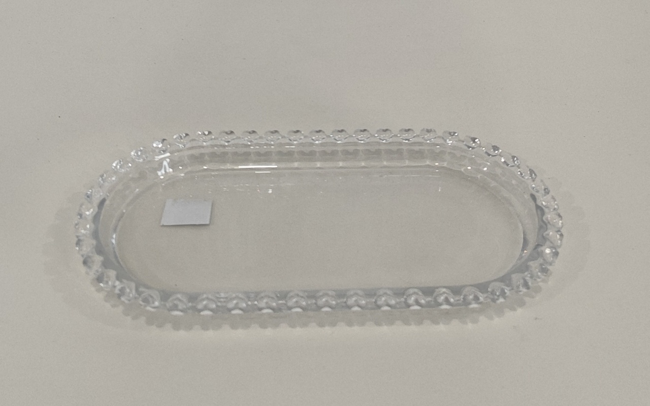Bandeja Para Doce Oval Bolinha Cristal  - Wanusa Nunes Andrade