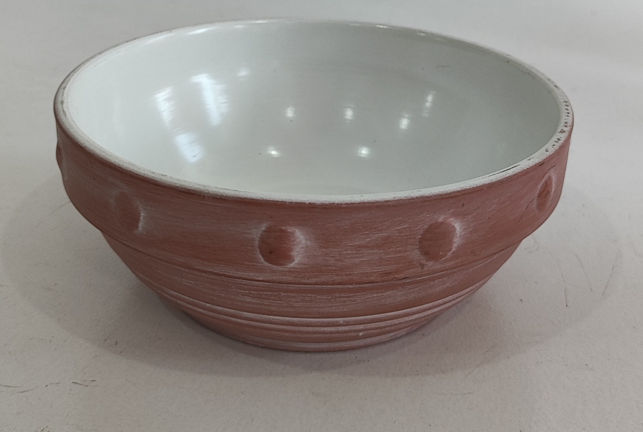 Vaso Cerâmica Terracota Bege E Branco - Wanusa Nunes Andrade