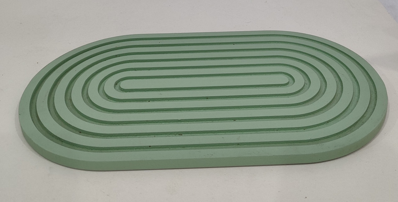 Bandeja Mdf Oval Verde Piscina  - Wanusa Nunes Andrade