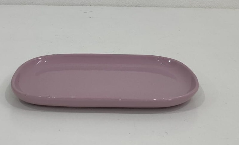 Bandeja Oval Lisa Roxa 26X13Cm  - Wanusa Nunes Andrade