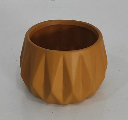 Vaso Baixo Canelado Amarelo - Wanusa Nunes Andrade