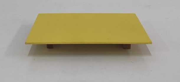 Bandeja Mdf Retangular Amarelo Claro13X20Cm    - Wanusa Nunes Andrade