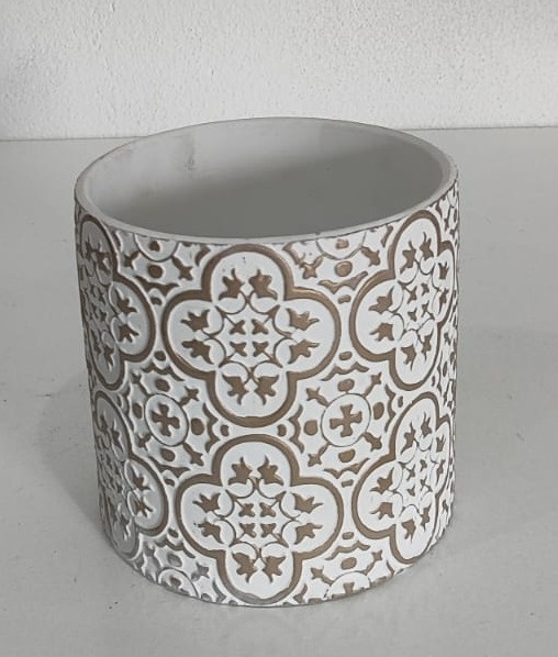 Vaso Arabescos Gesso Gesso - Wanusa Nunes Andrade