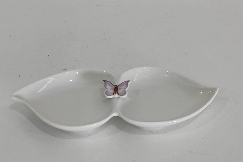 Bandeja Dupla Borboleta 27Cm - Wanusa Nunes Andrade