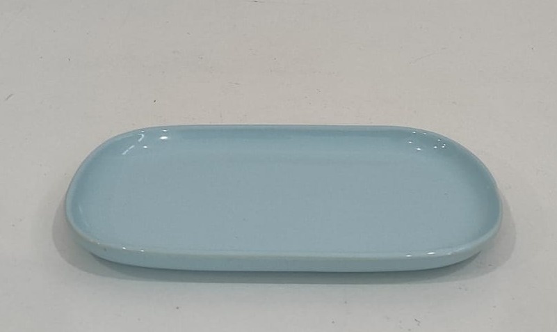 Bandeja Oval Lisa Azul 26X13Cm - Wanusa Nunes Andrade