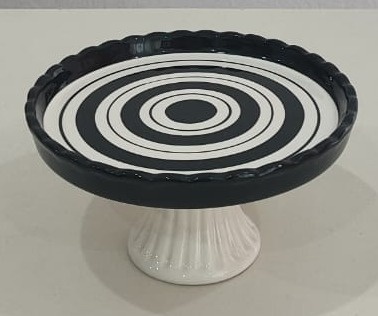 Suporte Para Doce Branca Com Detalhes Em Preto 7X16Cm  - Wanusa Nunes Andrade