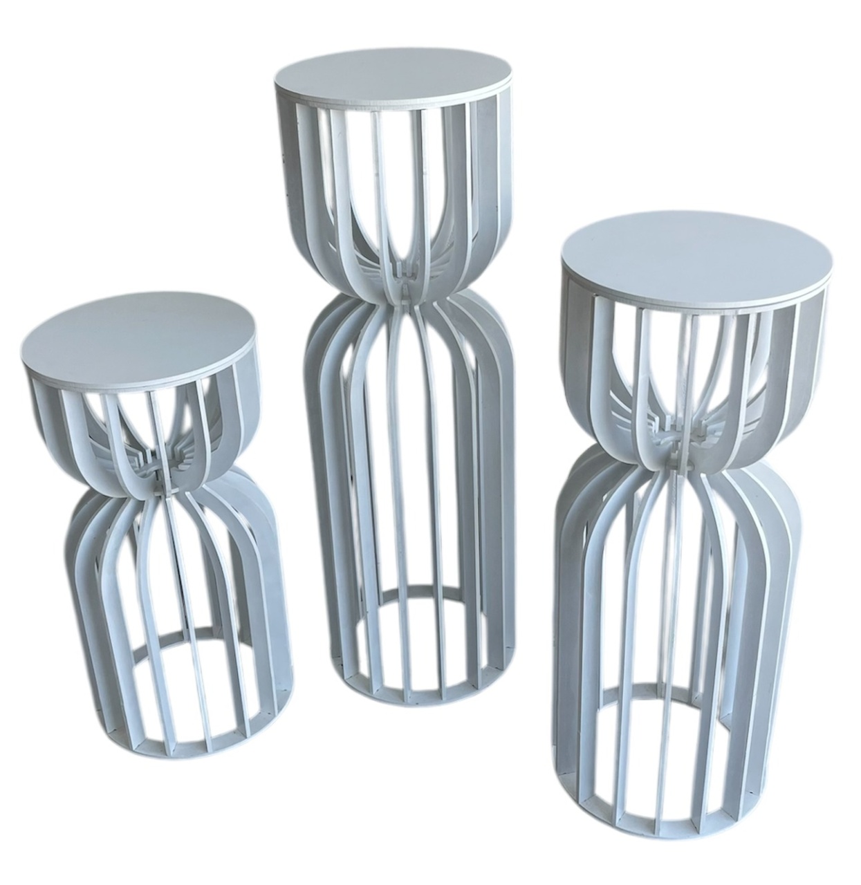 Trio de Mesa Ampulheta Branca  - Wanusa Nunes Andrade