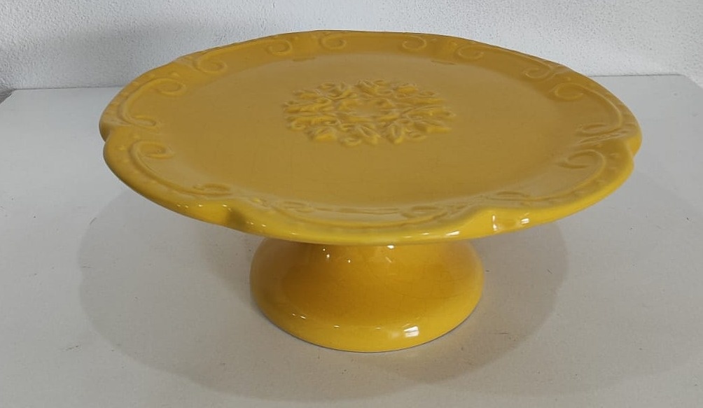 Boleira Relevo G Amarelo 34X12Cm  - Wanusa Nunes Andrade