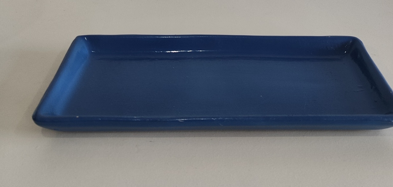 Suporte Para Doce Lisa Azul Retangular 30×12Cm - Wanusa Nunes Andrade