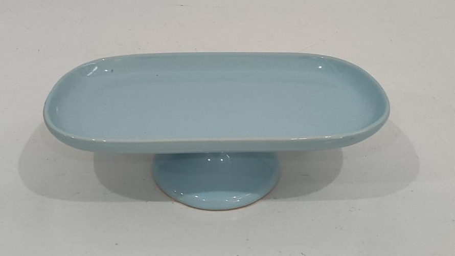 Suporte Para Doce Lisa Com Pé Azul 14X5Cm - Wanusa Nunes Andrade