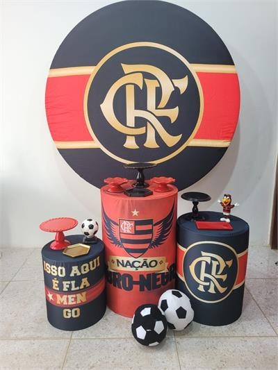Kit Basico Flamengo Painel Redondo Com Trio de Cilindros - Nanda Pegue e Monte