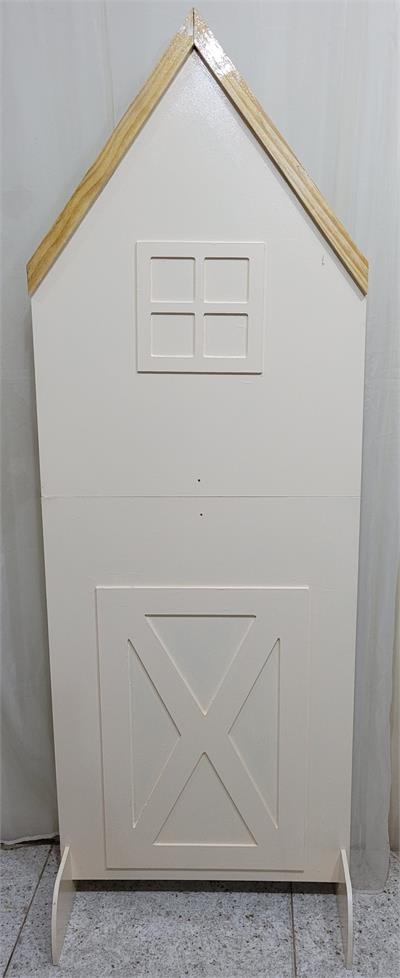 Casinha  Mdf Cor Creme-Painel de Fundo - Nanda Pegue e Monte