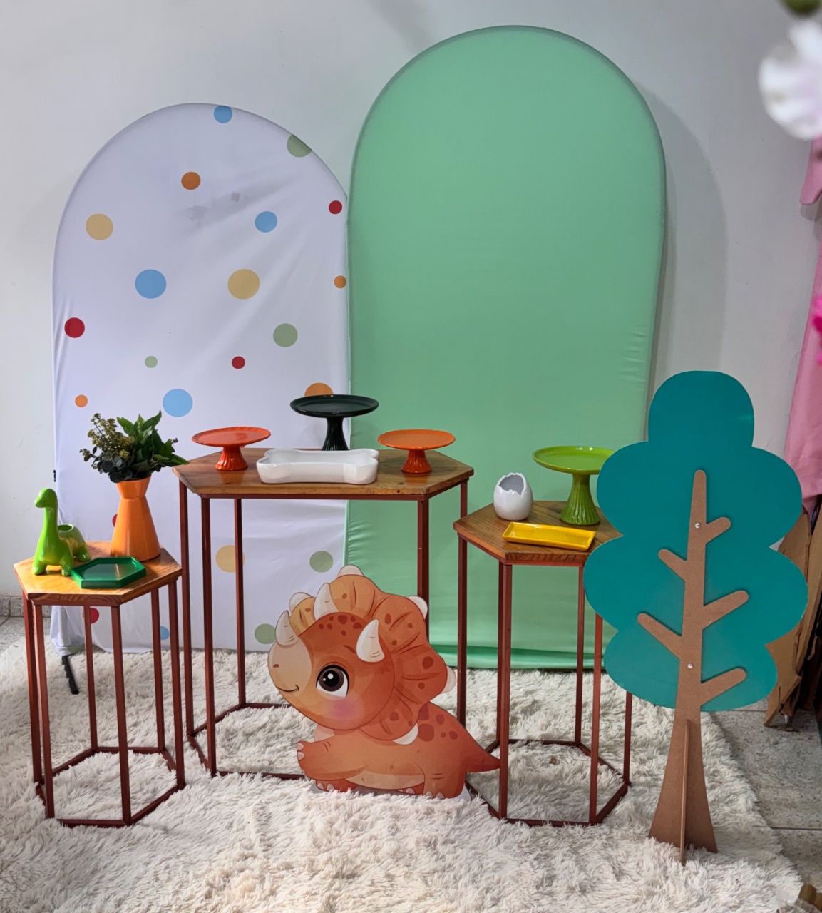 Kit Dinossaudo Baby Trio de Mesa de Rose - Nanda Pegue e Monte