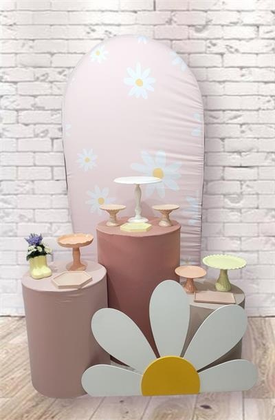 Kit Painel Romano E Trio de Cilindros - Margarida - Nanda Pegue e Monte
