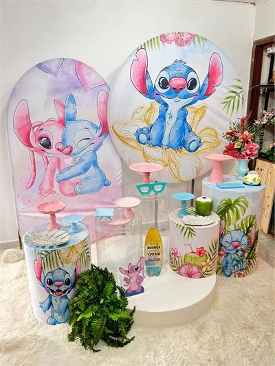Kit Angel E Stitch Com Palco E Acrilico Led Adicional de 40 Reais   Lilo - Nanda Pegue e Monte