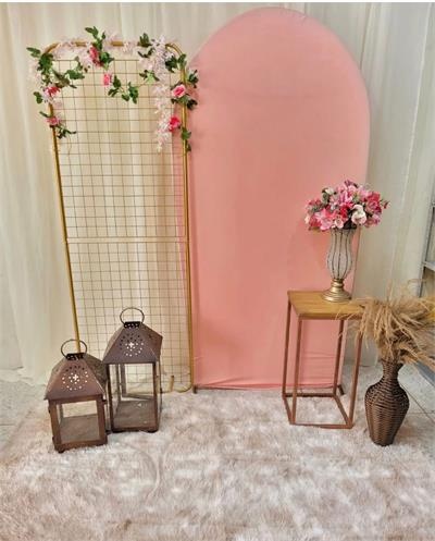 Kit Casamento E Feminino -  Kit Painel Romano Com Tela  - Kit Cantinho de Foto - Nanda Pegue e Monte