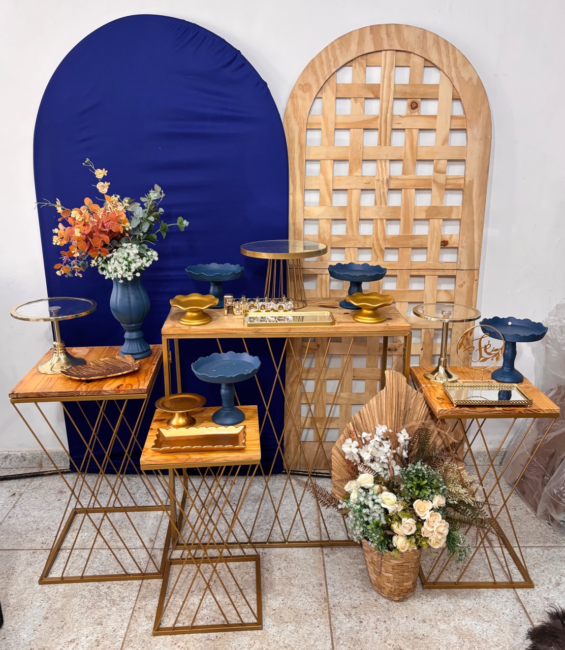 Kit Azul Com Dourado - Nanda Pegue e Monte