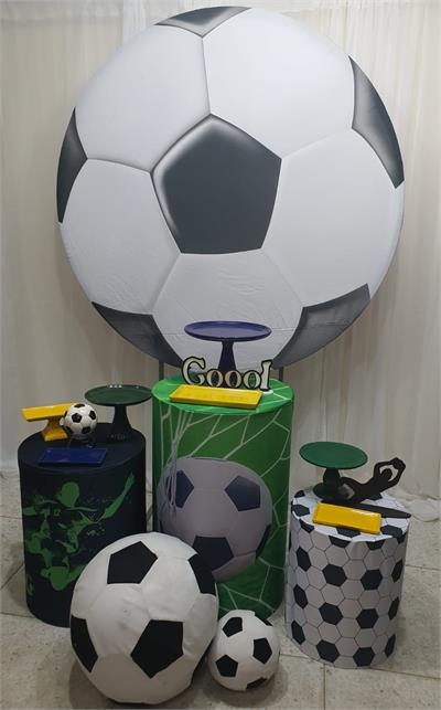 Kit Painel Redondo Futebol Verde E Amarelo Brasil - Nanda Pegue e Monte