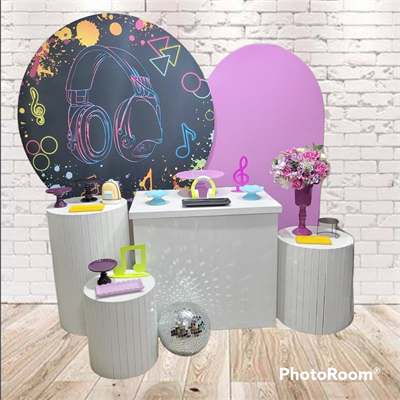 Kit Painel Redondo  Neon Com Romano - Musica - Nanda Pegue e Monte