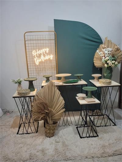 Kit Com 4 Mesas Pretas Verde Com Preto - Nanda Pegue e Monte