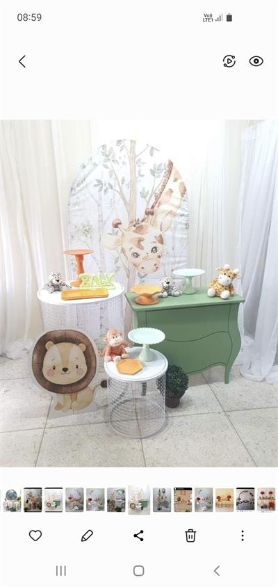 Kit Safari Com Painel de Girafa - Nanda Pegue e Monte