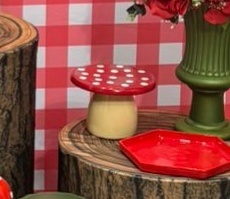 Porta Doce Cogumelo Creme / Vermelho Com Bolinhas - Nanda Pegue e Monte