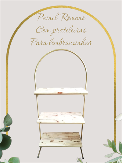 Painel Romano Com Prateiras Cantinho Para Lembrancinhas - Nanda Pegue e Monte